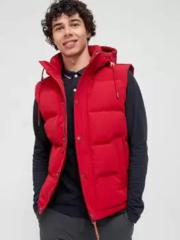 Image of Superdry Everest Hooded Gilet - Red , Red, Size XL, Men