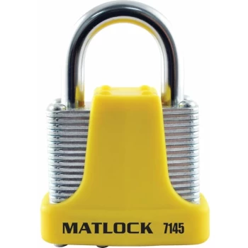 Image of Strong Yellow Steel Key Padlock - 40MM - Matlock