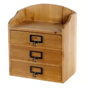 Image of 3 Drawers Rustic Wood Storage Organizer