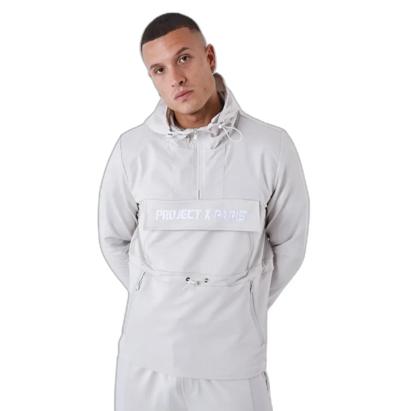 Image of Project X Paris Windbreaker style hoodie Project X Paris Gris Male S