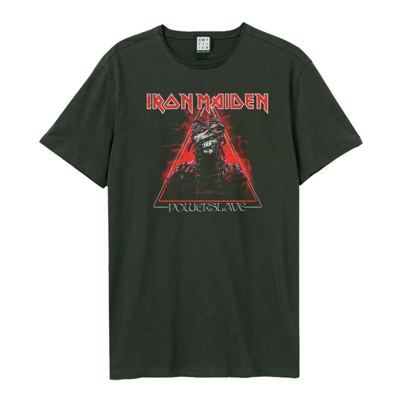Image of Amplified Amplified Men Powerslave Iron Maiden T-Shirt in Charcoal Size: Small Charcoal S Male 5063470712731