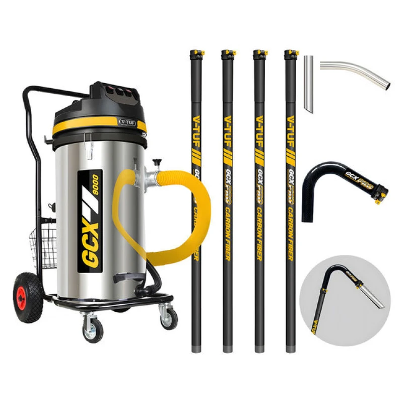 Image of V-TUF 3.5KW 100L Xtra Large & Rugged Industrial Vacuum Cleaner (230V) with 20ft GCX PRO Gutter Cleaning Kit