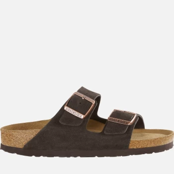 Image of Birkenstock Womens Arizona Slim Fit Suede Double Strap Sandals - Mocha - UK 5