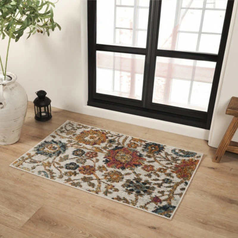 Image of Livabliss Scandi Modern Boho Saffron Hanshu Area Rug 60 X 90 Cm - Easy Care, Non Shedding, Ideal For Living Room & Bedroom