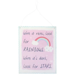 Image of Pink Rainbow Metal Sign
