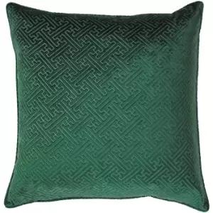 image of Paoletti Florence Cushion Cover (One Size) (Emerald Green)