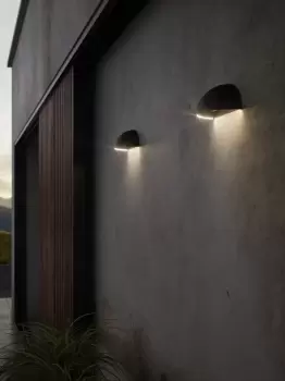 Image of Arcus Outdoor Patio Terrace Smart Wall light in Black (Diam) 20cm