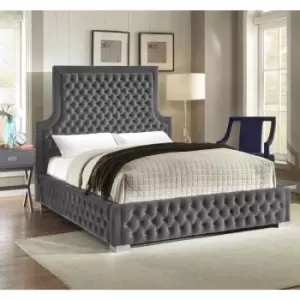 Image of Yanis Bed Single Plush Velvet Grey