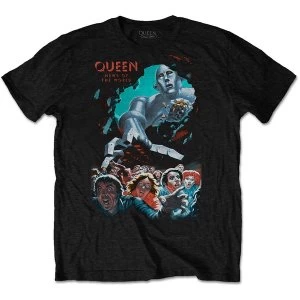 image of Queen - News Of The World Vintage Unisex Large T-Shirt - Black