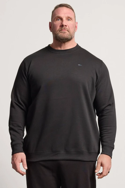 Image of BadRhino Mens Crew Neck Sweatshirt in Black Size: XL Black Male XL