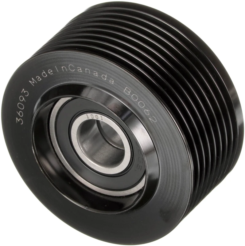 Image of GATES T36093 Idler Pulley FleetRunner with grooves Metal Deflection/Guide Pulley,v-ribbed belt (312)