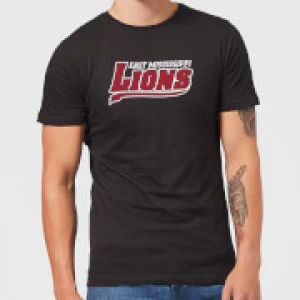 image of East Mississippi Community College Lions Script Logo Mens T-Shirt - Black