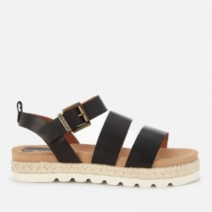 Image of Barbour Womens Gabbie Leather Espadrille Sandals - Black - UK 4