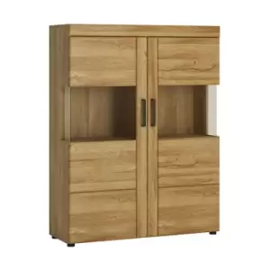 Image of Furniture To Go - Cortina Low wide 2 door display cabinet in Grandson Oak - Grandson Oak
