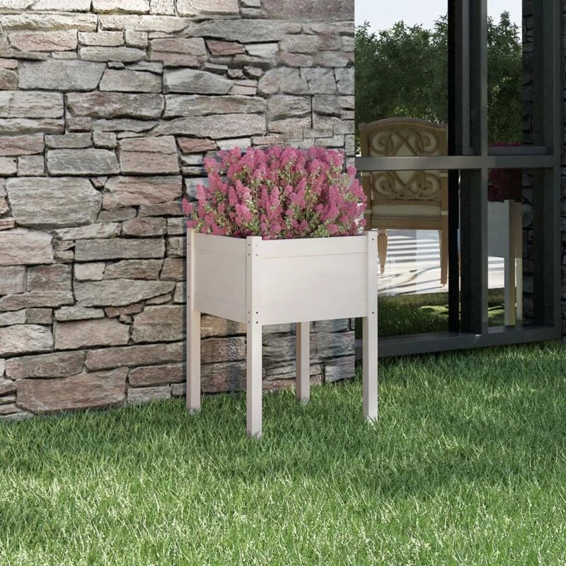 Image of VIDAXL Garden Planter White 50x50x70cm Solid Pinewood Vidaxl 8720286815328