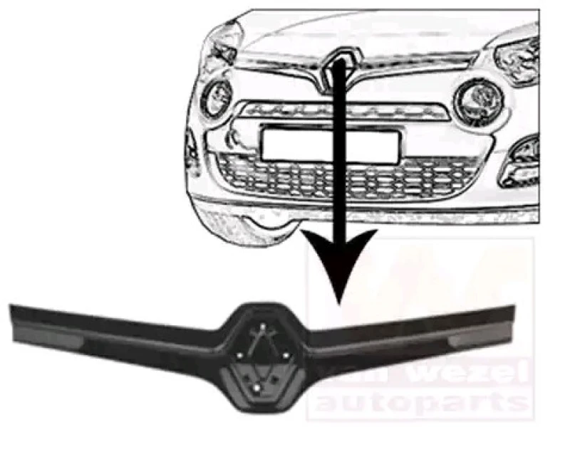 Image of VAN WEZEL 4372513 Radiator Grill ** Equipart ** black, Outer section Radiator Grille (472)