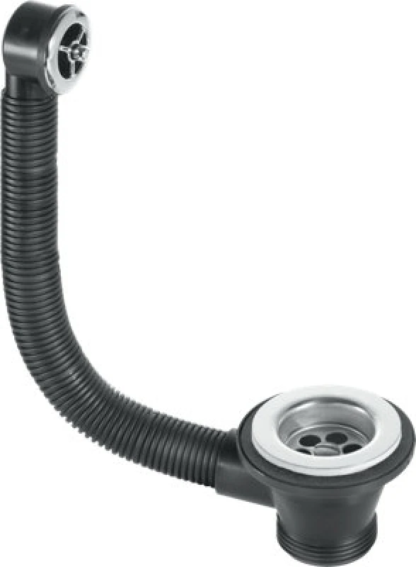 Image of McAlpine FVW1PC Combined Waste and Overflow for Vanity Basin Black