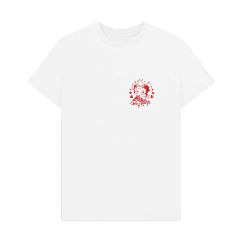 Image of Betty Boop Mens Country T-Shirt in White Size: Small White Male S
