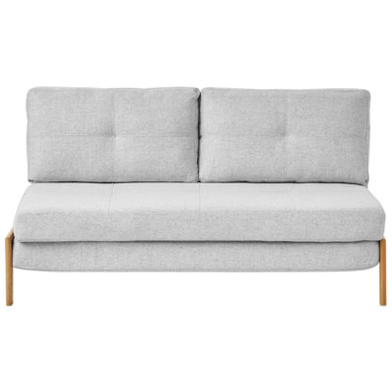 Image of Beliani Sofa Bed 2 Seater Edland Fabric Light Grey