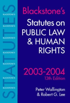 Image of Public Law and Human Rights 2003/2004 by Peter Wallington and Robert G Lee Book
