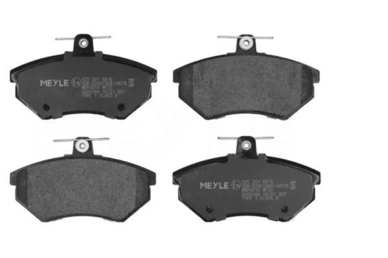Image of MEYLE 025 201 6816 Brake pad set Front Axle, excl. wear warning contact, Original Quality, with anti-squeak plate Brake Pad Set,disc brake (402)