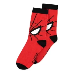 Image of MARVEL COMICS Spider-man Masked Hero Novelty Socks, 1 Pack, Unisex, 39/42, Red/Black (NS501827SPN-39/42)
