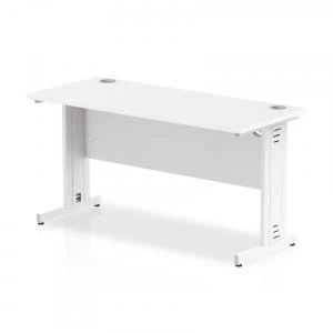 Image of Trexus Desk Rectangle Cable Managed White Leg 1400x600mm White Ref