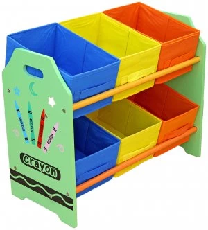 image of Kiddi Style Crayon 6 Bin Storage Green