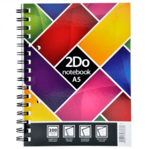 image of 2Do A5 Wirebound Notebook, Perforated, Ruled and Punched 200 Pages