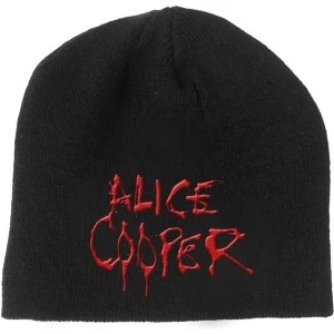 Image of Alice Cooper - Dripping Logo Mens Beanie Hat - Black