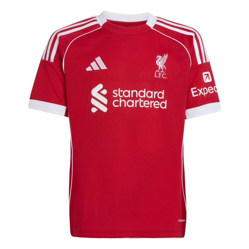 Image of adidas Liverpool Home Shirt 2025 2026 Juniors Domestic Replica Shirts 7-8 Years Red 37870908175