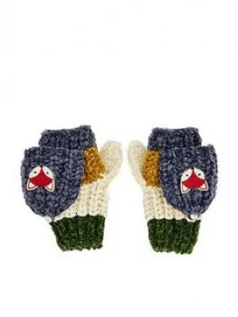 image of Monsoon Boys Fox Stripe Jake Chenille Capped Gloves - Multi