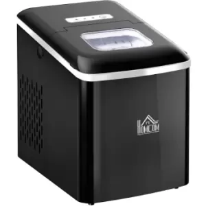 image of Homcom - Ice Maker 12kg/24H Production with Scoop Basket for Home Office Black - Black