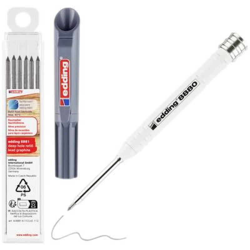 Image of Edding Edding DIY Baumarker Graphit 4-8880-8881 Drill hole marker Grey, White 1 Set 4-8880-8881