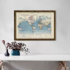 Image of Map001 Multicolor Decorative Framed MDF Painting