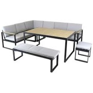 Image of Charles Bentley Extrusion Aluminium Corner Sofa Set Grey