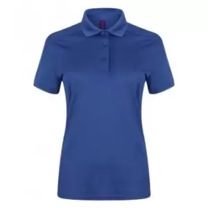 image of Henbury Womens/Ladies Stretch Microfine Pique Polo Shirt (XL) (Royal)