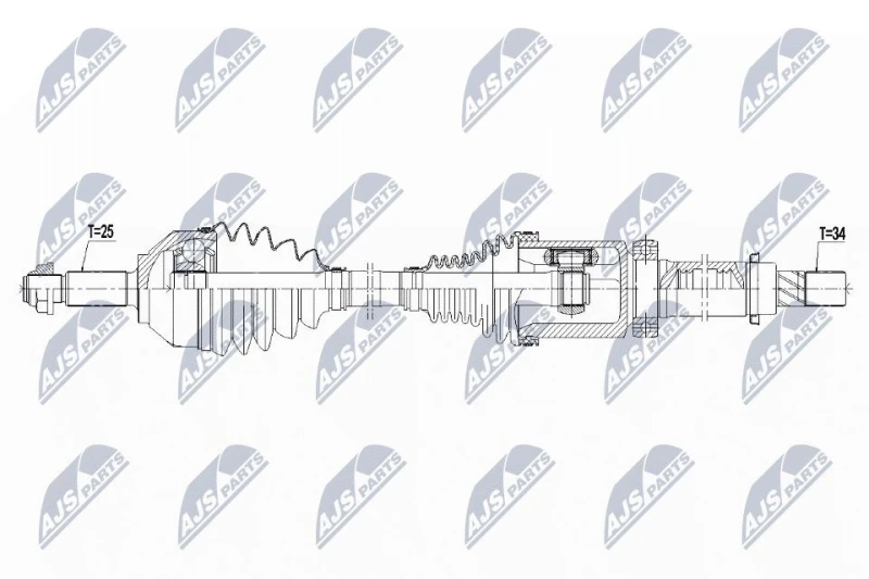 Image of NTY NPW-FR-127 Drive shaft Automatic Transmission, Front Axle Left Drive Shaft (13)