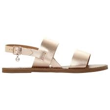 image of Dune Rose Leather 'Wf Lowwpez' Wide Fit Sandals - 3