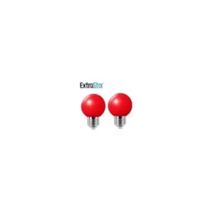 Image of 4W Red LED Golf Ball Modern Coloured Light Bulb E27 (Pack of 2)