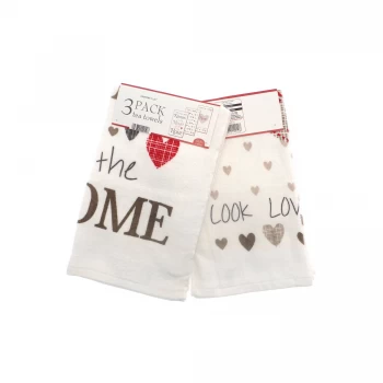 image of Pack of 3 Velour Tea Towels - My Kitchen