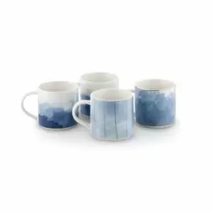 Image of Tower Ink Mug, Set Of 4 - Blue