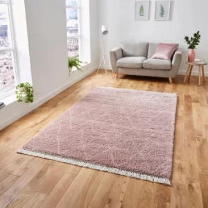 image of Boho 8280 Rug Pink and White