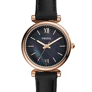 Image of Fossil Womens Jacqueline Solar-Powered Eco Leather Watch - Black