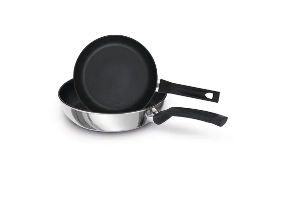 Frying Pan in Stainless Steel - Dishwasher Safe, 21 & 29cm - Pack of 2 - main image