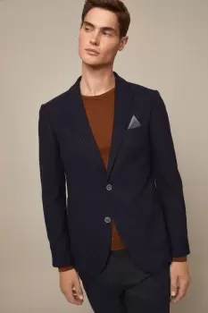 Image of Mens Slim Fit Navy Patch Pocket Blazer
