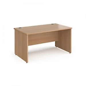 Image of Dams International Rectangular Straight Desk with Beech Coloured MFC Top and Silver Frame Panel Legs Contract 25 1400 x 800 x 725mm