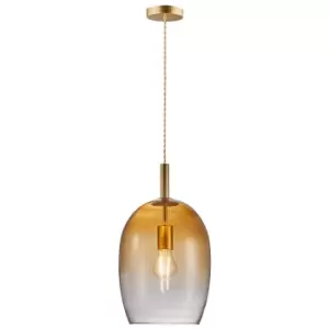 image of Uma 23cm Dome Pendant Ceiling Light Amber, E27