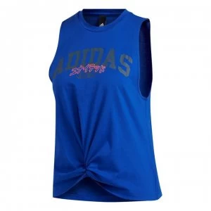 Image of adidas Womens Training Graphic Tank Top - Team Royal Blue