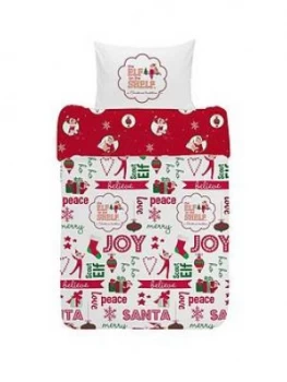 image of Elf on the Shelf Reversible Christmas Junior Duvet Cover Set, Multi